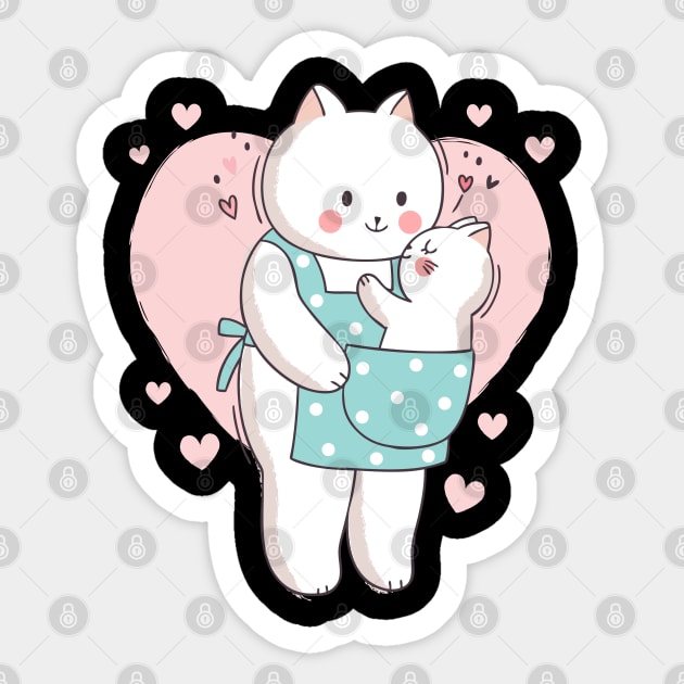 Cats Loving Mom Sticker by Lovely Arts